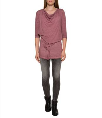 SOCCX Shirt mit Wasserfall-Ausschnitt 3/4-Arm-Shirts 2