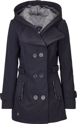 Softshelljacken Trena Melange - Casual Soft Shell Parka mit abknöpfbarer Kapuze