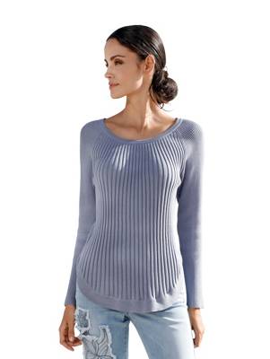 Pullover langarm uni Leicht tailliert blickdicht Baumwolle Pullover 2