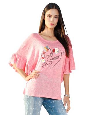 Pullover Strasssteine kurzarm motiv Lässig halbtransparent Viskose Pullover 2