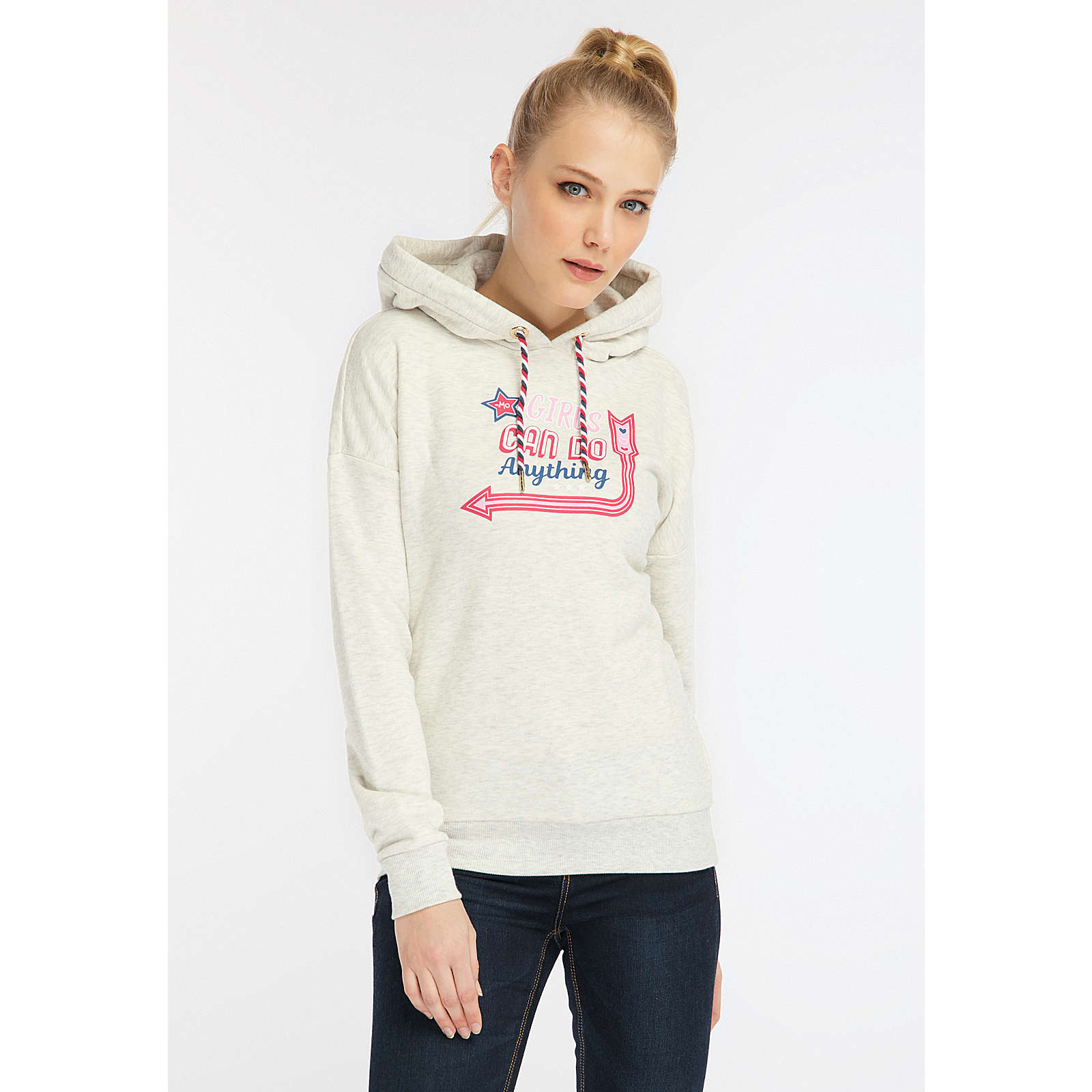 myMO Damen Kapuzenpullover weiß Damen Gr. 38 myMO Damen Kapuzenpullover weiß Damen Gr. 38