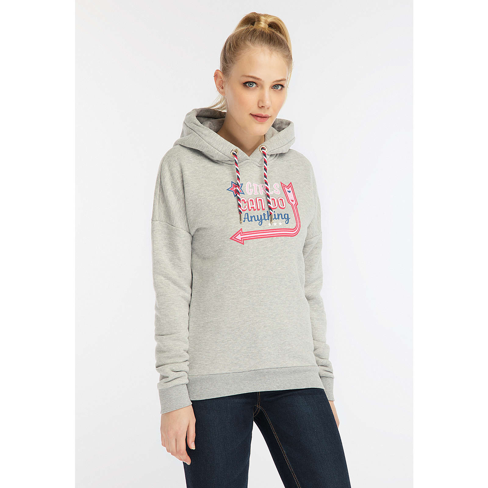 myMO Damen Kapuzenpullover hellgrau Damen Gr. 34 myMO Damen Kapuzenpullover hellgrau Damen Gr. 34