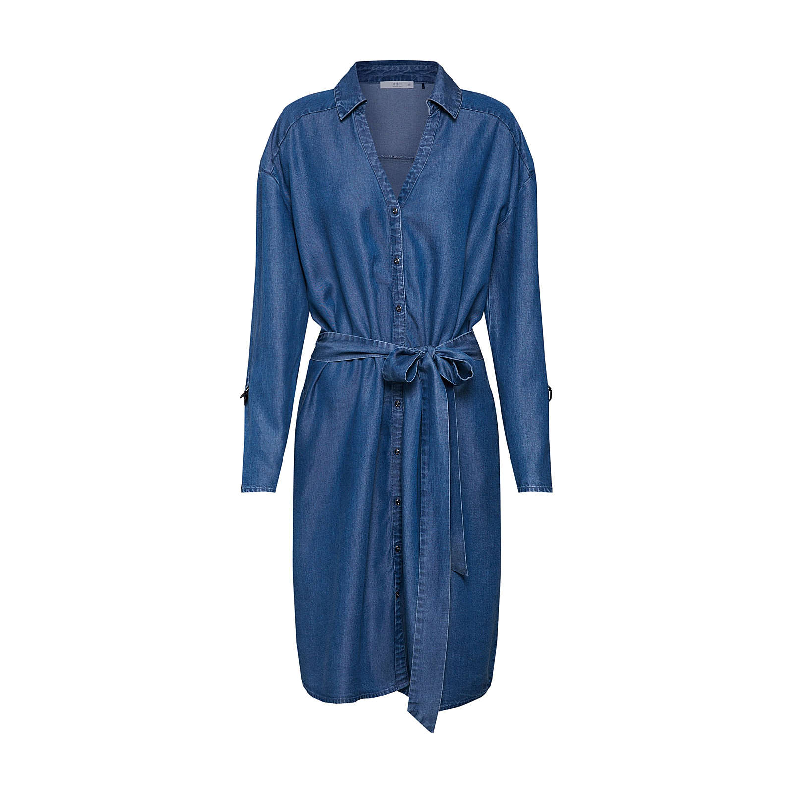 EDC BY ESPRIT Blusenkleid ECOM Blusenkleider blau Damen Gr. 36 EDC BY ESPRIT Blusenkleid ECOM Blusenkleider blau Damen Gr. 36