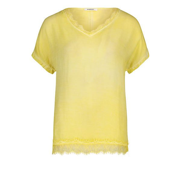 Spitzenkante Blusenshirt Blusenshirt Mit Gelb Public Public Mit pjUGLVzMqS