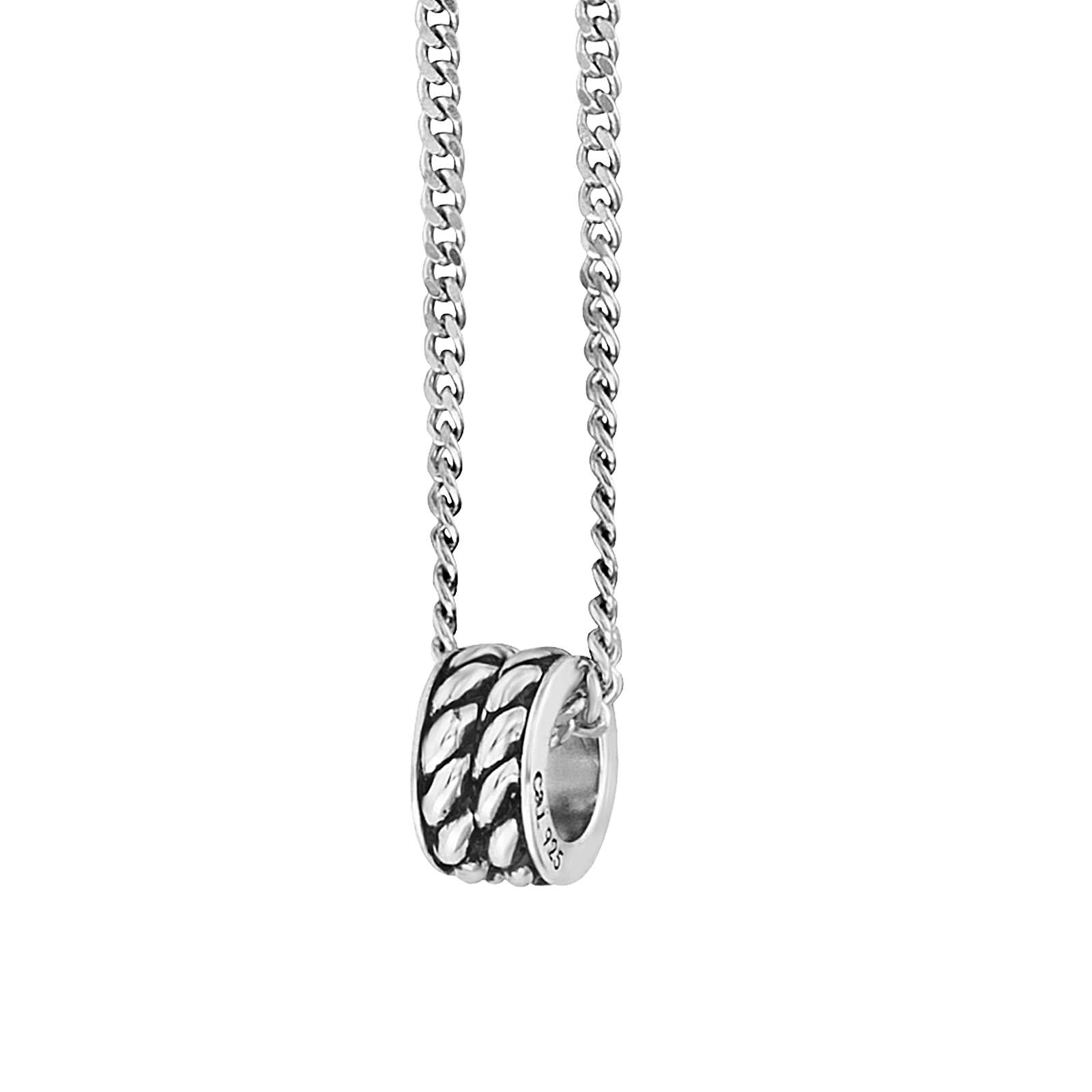 Image of Cai Anhänger mit Kette 925/- Sterling Silber rhodiniert Ring ohne Stein rhodiniert Halsketten silber Herren Gr. 60 0