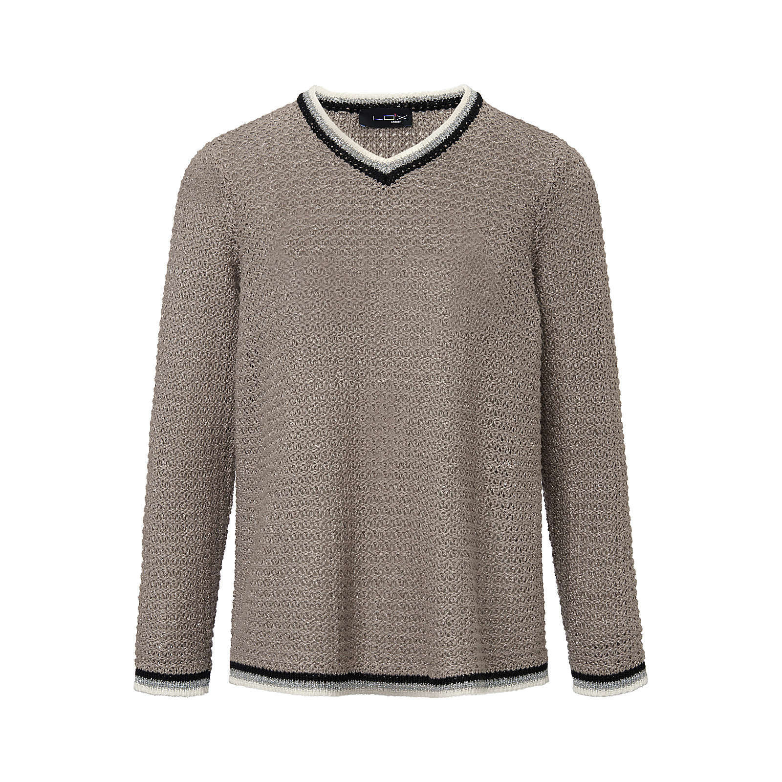LOOXENT V-Pullover mit Streifen Pullover sand Damen Gr. 36 LOOXENT V-Pullover mit Streifen Pullover sand Damen Gr. 36