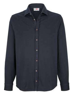 Poloshirt langarm uni Straight Fit blickdicht Kunstfaser,Baumwolle,Jersey Poloshirts