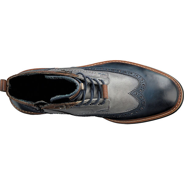 Schuhe Ankle Boots bugatti Marcello Schnürstiefeletten blau/grau