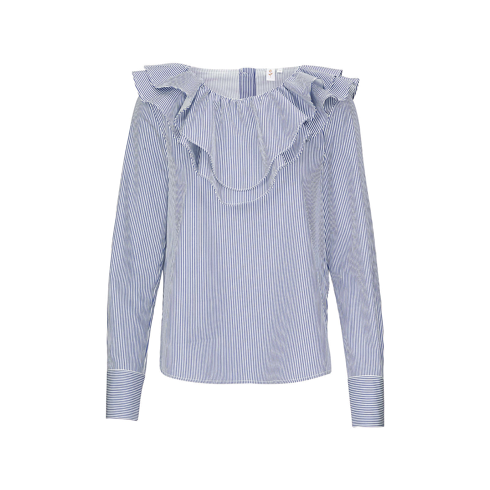 Seidensticker Rüschenbluse Langarm Streifen Langarmblusen blau Damen Gr. 44 Seidensticker Rüschenbluse Langarm Streifen Langarmblusen blau Damen Gr. 44