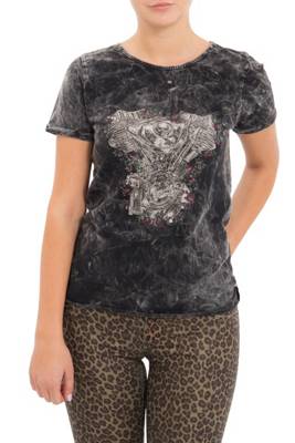 Shirt mit Druck und Ärmelaufschlag T-Shirts
