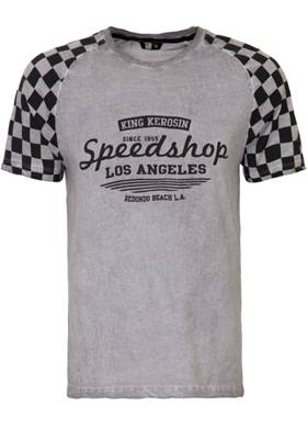 T-Shirt in Oil-Washed Optik und Frontprint T-Shirts