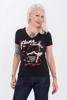 Print-Shirt mit coolem Retro-Print Flame Bar T-Shirts