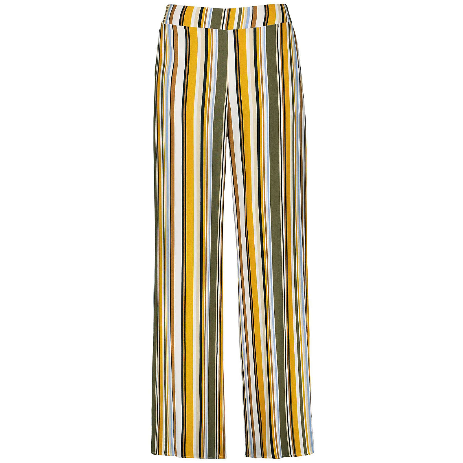 Taifun Hose Freizeit verkürzt Palazzohose mit Streifenmuster gelb Damen Gr. 42 Taifun Hose Freizeit verkürzt Palazzohose mit Streifenmuster gelb Damen Gr. 42