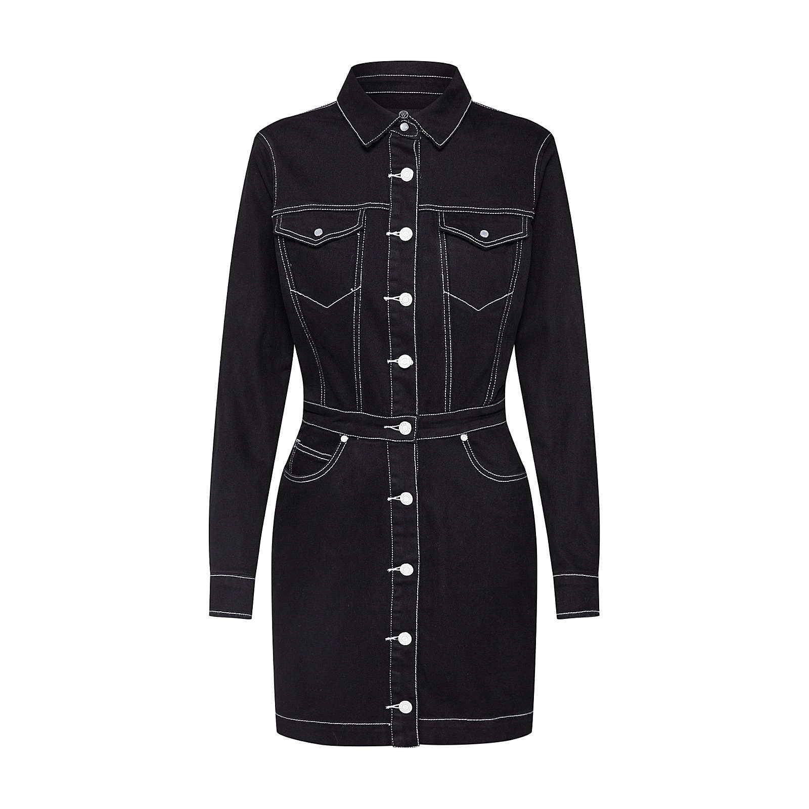Missguided Blusenkleid Blusenkleider schwarz Damen Gr. 34 Missguided Blusenkleid Blusenkleider schwarz Damen Gr. 34