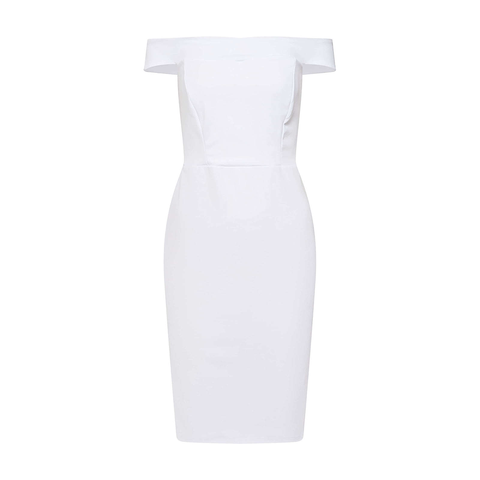 Missguided Etuikleid Scuba Bardot Etuikleider weiß Damen Gr. 42 Missguided Etuikleid Scuba Bardot Etuikleider weiß Damen Gr. 42