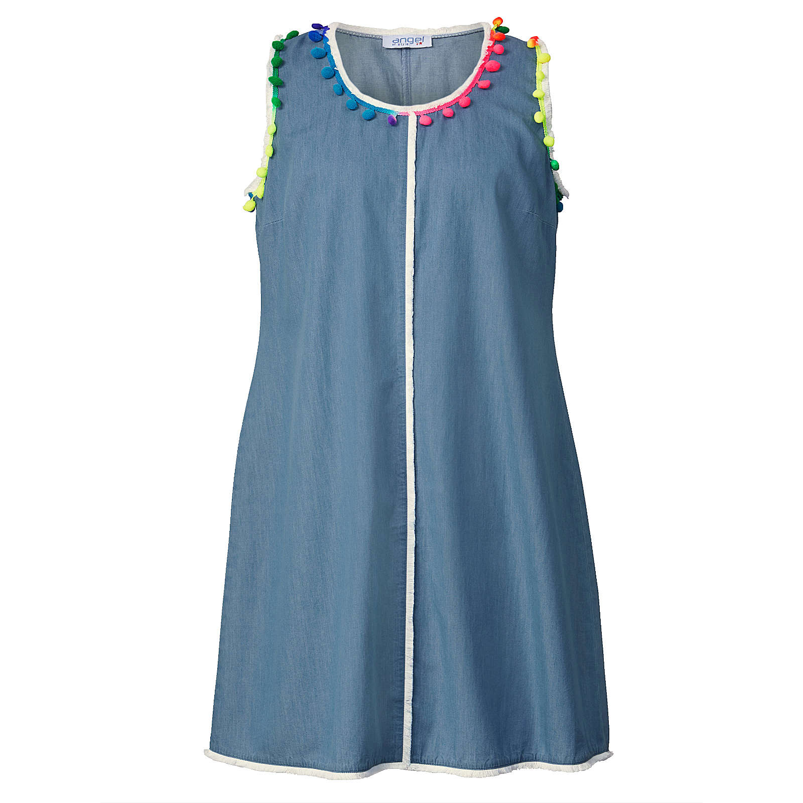 Angel of Style Jeanskleid mit Fransen blau Damen Gr. 52 Angel of Style Jeanskleid mit Fransen blau Damen Gr. 52