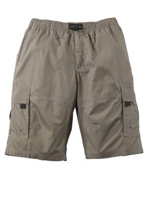 Men Plus Schlupfbermuda Tunnelzug uni Regular Fit Kunstfaser,Baumwolle Cargohosen