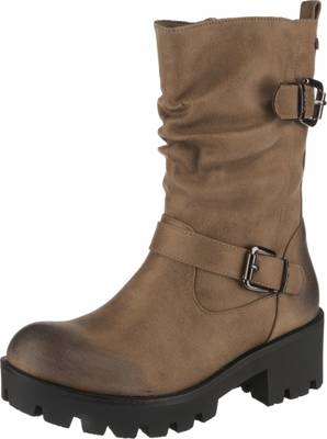 taupe biker boots