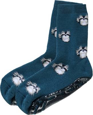 Kinder Haussocken Vollsohle Softstep, Waschbär