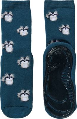 Kinder Haussocken Vollsohle Softstep, Waschbär 2