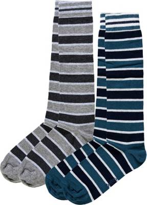 Kniestrümpfe Doppelpack für Jungen, Ringel