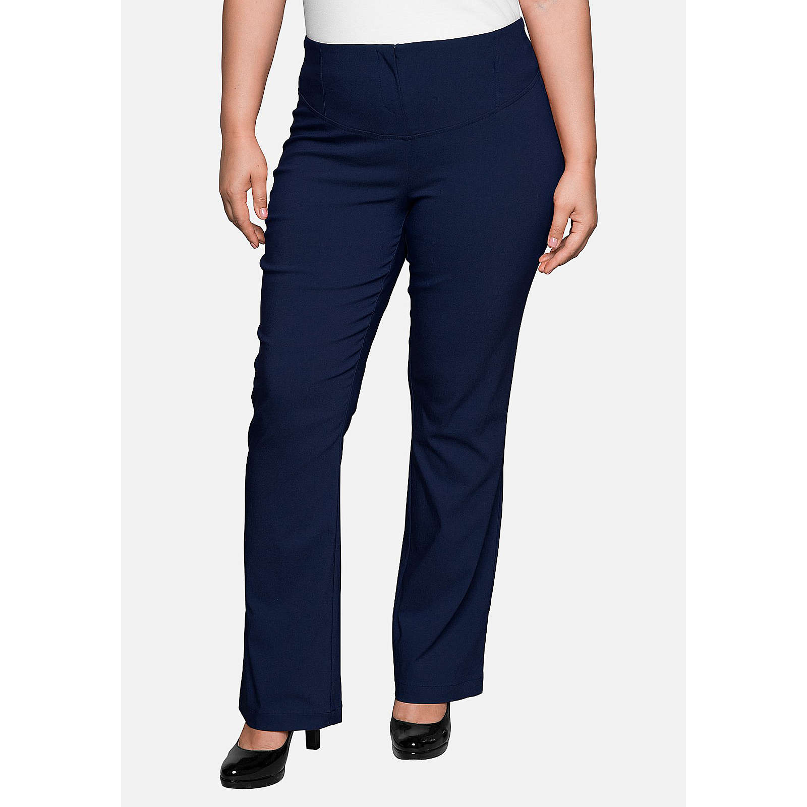 sheego Bodyforming-Hose mit leicht ausgestelltem Bein Stoffhosen dunkelblau Damen Gr. 48 sheego Bodyforming-Hose mit leicht ausgestelltem Bein Stoffhosen dunkelblau Damen Gr. 48