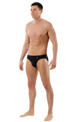 Herrenslip Doppelpack Stretchbaumwolle schwarz Slips 2