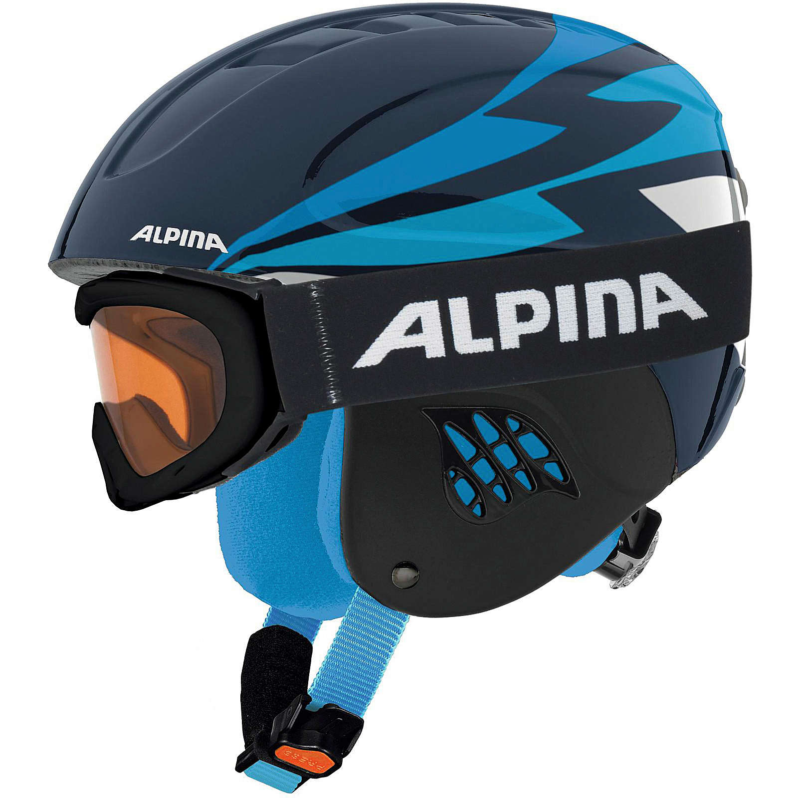 ALPINA Skihelm CARAT SET Skihelme für Kinder blau Gr. 48-52 Unisex
