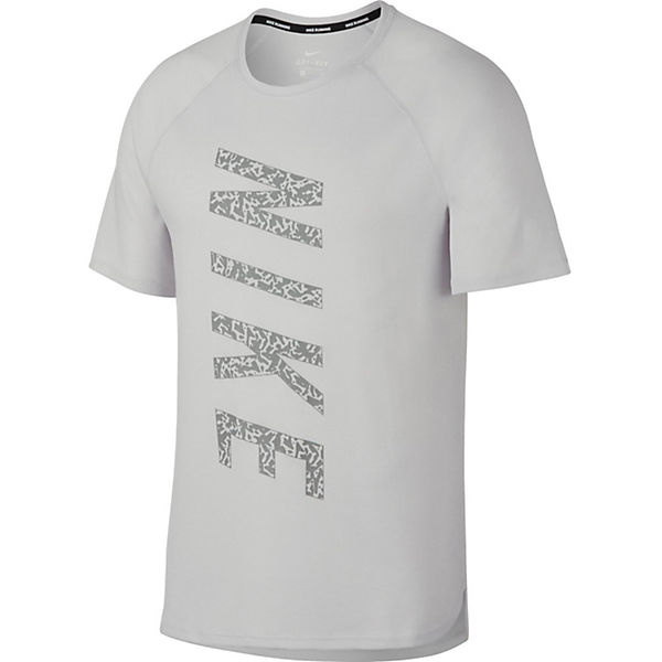 Bekleidung T-Shirts Nike Performance Laufshirt Miler Waffle Funktionsshirts Adultmännlich grau