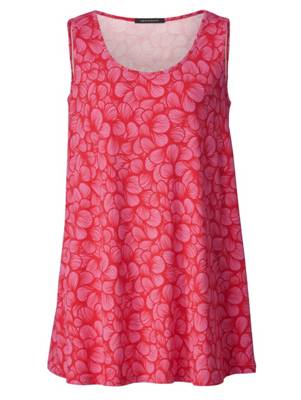 Longtop mit Blumen-Print ärmellos floral A-Linie blickdicht Viskose Tops