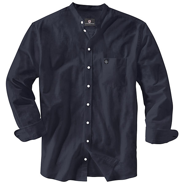 Bekleidung Hemden JAN VANDERSTORM Stehkragenhemd KALLU Langarmhemden dunkelblau
