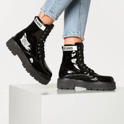 Patent Leather Flatform Boot Schnürstiefeletten 2