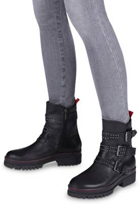 tamaris biker boots black