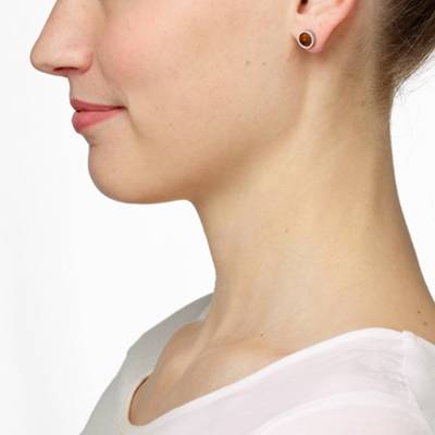 Ohrstecker Coma Poliert mit Swarovski Stein weiß oder Farbstein Creolen 2