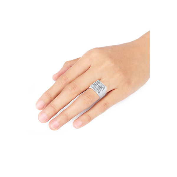 Accessoires Ringe Elli PREMIUM Elli Premium Ring Siegelring Geo Kristalle 925 Silber Ringe silber