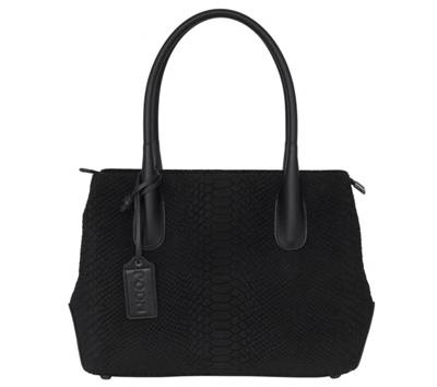 POON Switzerland Lederhand- und Schultertasche mit Kroko-Prägung Handtaschen