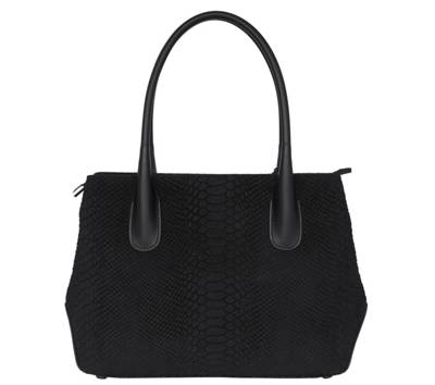 POON Switzerland Lederhand- und Schultertasche mit Kroko-Prägung Handtaschen 2