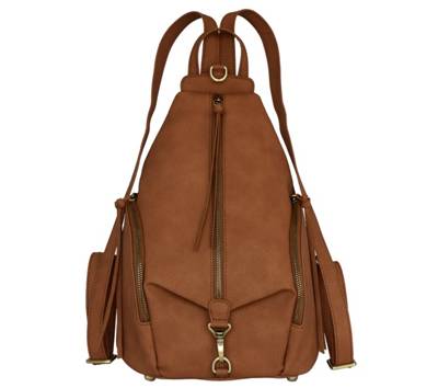 POON Switzerland Leder-Rucksack mit Spezialschutzschicht Tagesrucksäcke