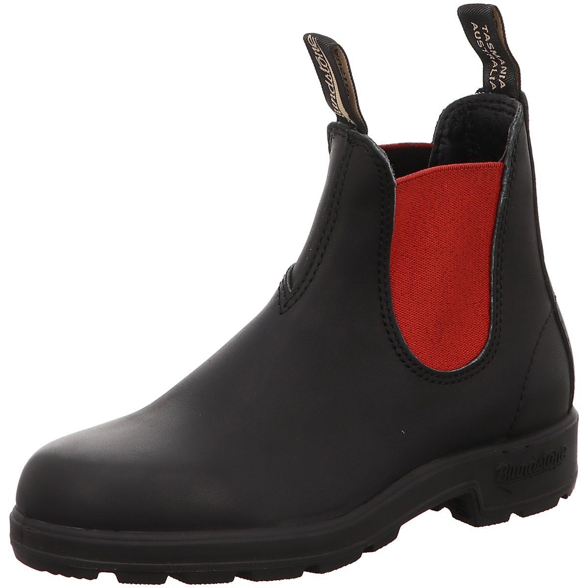 Blundstone 508 Voltan Black Leather With Red Elastic (550 Series) Chelsea Boots schwarz/rot