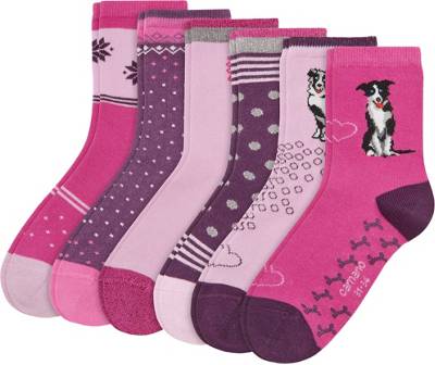 Socken 6er-Pack für Mädchen, Hund