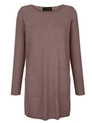 Pullover Schnürung langarm uni Ausgestellt blickdicht Viskose Pullover