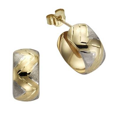 Creolen, 375/- Gelbgold, zweifarbig