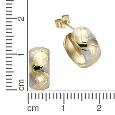 Creolen, 375/- Gelbgold, zweifarbig 2