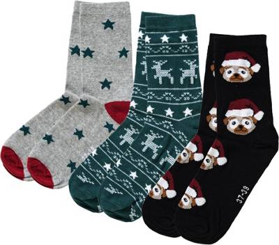 Kinder Weihnachtssocken NKMRICKS 3er-Pack