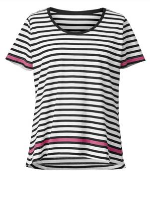 Janet /& Joyce Shirt mit Allover-Print schwarz halbarm Baumwolle floral Damen