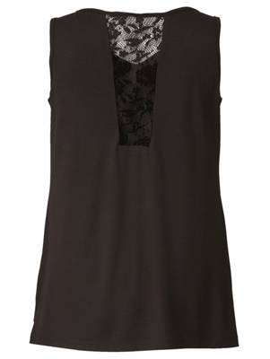 Top Spitze ärmellos uni A-Linie blickdicht Kunstfaser Tops 2