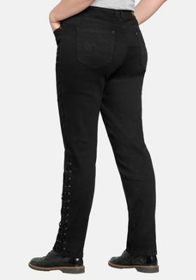 sheego Jeanshose mit rockiger Schnürung Jeanshosen 2