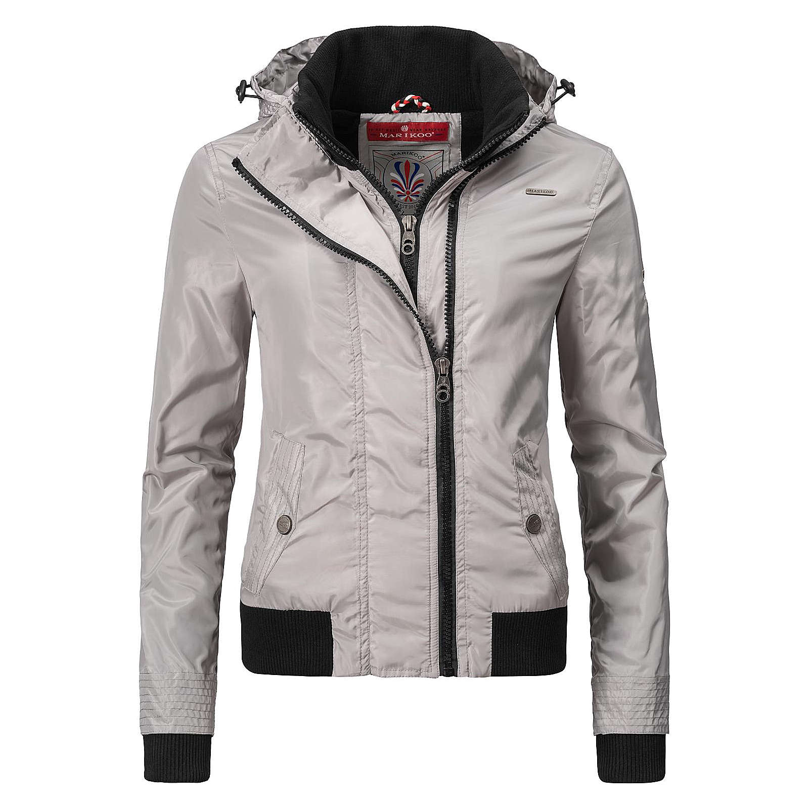 MARIKOO Blousonjacke Luyuu Übergangsjacken grau Damen Gr. 42 MARIKOO Blousonjacke Luyuu Übergangsjacken grau Damen Gr. 42