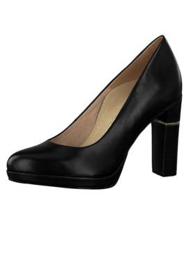 1-22402-23 001 Damen Plateau Pumps High-Heel Leder Black Schwarz Anti-Slide Anti-Shokk Klassische Pumps