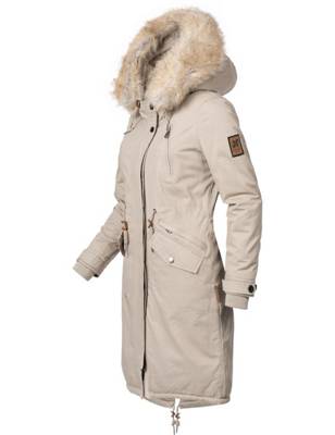 Navahoo Premium Damen Winterjacke Parka Mantel Jacke Kunstfell Gefüttert Kin-Joo 